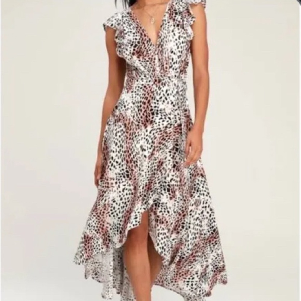 Kivari Zephyr Snow Leopard Wrap Dress size L